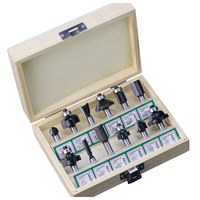 Kit de 12 Uds. Juego de brocas para enrutador de carpintería con caja de madera de vástago de 1/4 1/2 pulgadas para recortadora fresa de grabado