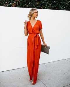 <span class=keywords><strong>Vestido</strong></span> Lancai 2022, Nuevo, Personalizado, <span class=keywords><strong>Rojo</strong></span>, Casual, Elegante, <span class=keywords><strong>de</strong></span> Satén, con Cuello en V, Estilo Envolvente, Maxi, para Cumpleaños, Cóctel, Cena, Fiesta - Product Image 1