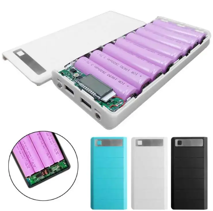 Heißer Verkauf 5V Dual USB 8*18650 Power Bank Batterie kasten Handy Ladegerät DIY Shell Fall Für iPhone 6 Plus S6 Xiaomi