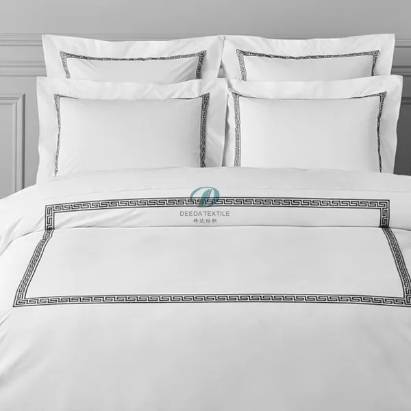 Deeda — ensemble de drap de lit en coton égyptien, broderie à 100% fils, pour hôtel, 400