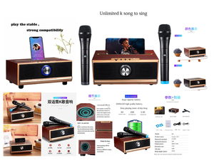Casa de la familia BT micrófono de karaoke inalámbrica altavoz ilimitado K canción para cantar. 30 W + 2*10 W sonido <span class=keywords><strong>fuerte</strong></span> - Product Image 6