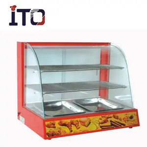 CH-2P Curved Glass Showcase for Warming Fried Chicken Hamburger