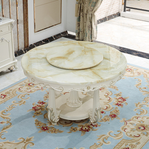 Bàn Ăn Bằng Đá Cẩm Thạch Trắng Tròn Giá Rẻ Trung Quốc - Product Image 5