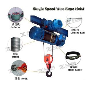 Dengan Harga Murah 500Kg 1 1.5 2 3 10 50 Ton Wire Rope <span class=keywords><strong>Hoist</strong></span> Listrik Alat Angkat 3000Kg <span class=keywords><strong>5ton</strong></span> Harga dengan Motor/Trolley Digunakan untuk Crane - Product Image 2
