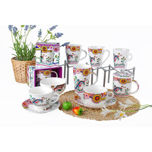 Coffee <strong>Mug</strong> Ceramic Porcelain Coffee <strong>Mug</strong> <strong>Set</strong> with Saucer <strong>Stacking</strong> Coffee <strong>Mugs</strong> Gift <strong>Sets</strong> with Stand - Product Image 5