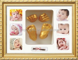 Venta caliente diy regalos recién nacidos del bebé accesorio marco <span class=keywords><strong>de</strong></span> yeso en polvo para bebés y huella kit - Product Image 5