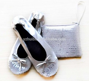 Lantejoulas brilhantes dobráveis bailarina com bolsa - Product Image 5