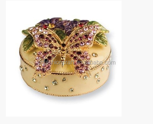 Thời trang vật liệu kim loại bướm vòng hình dạng hộp men hộp đính - Product Image 3