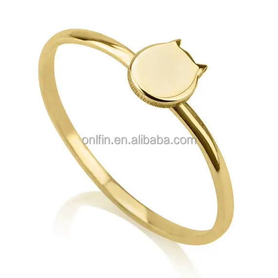 Fashion Clever Midi Kitty Cat Gold Wedding Ring 925 Sterling Silver Knuckle Kitty Cat Ring