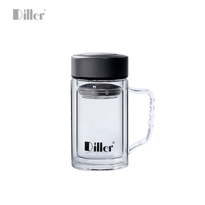 Botella de vidrio de borosilicato con doble pared con mango de vidrio y SS tapa <span class=keywords><strong>360</strong></span> ML - Product Image 1