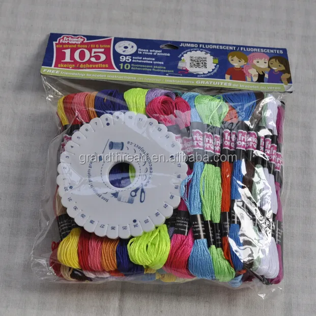 Bracelet de perles en coton, disponible en 6S/2, 10Yards, pour 6S/2, fil artisanal, cravate, teinture, pour enfants, 2 brins cordon, lot de 50 échevettes