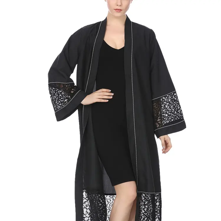 Novo design de moda top sellingadmirable Muçulmano vestidos das senhoras com laço preto