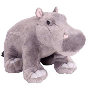 ぬいぐるみ動物のおもちゃ、口を開けたぬいぐるみカバ、大きな口灰色のぬいぐるみカバ - Product Image 4