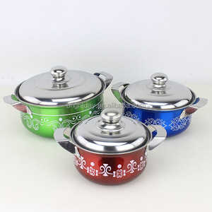 Ấn Độ Và Nigeria Bán Hàng Nóng Thép Không Gỉ Nồi Đồ Nấu Nướng Bộ Phun Màu Hoa Thiết Kế 10Pcs Súp Nồi Cổ Nồi - Product Image 3