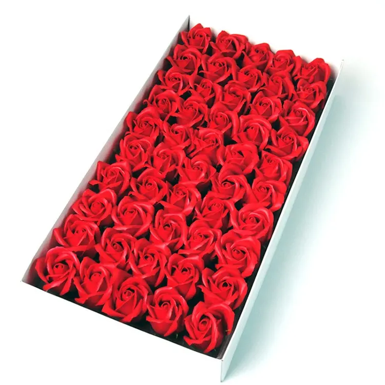 जहाज के लिए तैयार 10 रंग 6cm हमेशा के लिए अनन्त साबुन गुलाब फूल 50 Pcs कृत्रिम साबुन फूल सिर बॉक्स के लिए सजावट