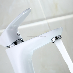 Moderno diseño cuadrado latón lavado blanco cuenca grifos mezclador grifo de agua - Product Image 2