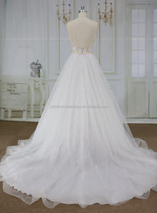 Nu tulle et dentelle motif fleurs corsage <span class=keywords><strong>avec</strong></span> crin de cheval ourlet jupe robe de <span class=keywords><strong>mariée</strong></span> - Product Image 3