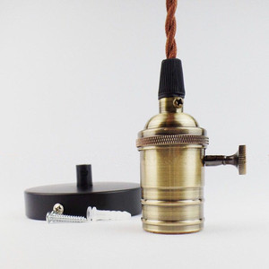 Vendimia E26 E27 lámpara loft estilo industrial latón bombilla Edison portalámparas base para <span class=keywords><strong>luz</strong></span> de techo colgante - Product Image 5