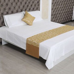 T200 percale Vua Kích thước tấm Ga Trải Giường phẳng 108x110 4 pcs bông pha trộn OEKO-TEX chứng nhận khách sạn bộ đồ giường đặt - Product Image 1