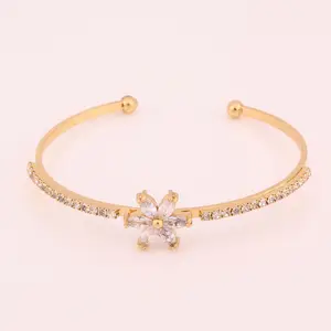 Rose gold plated zirconia stone girl and ladies fancy bangles