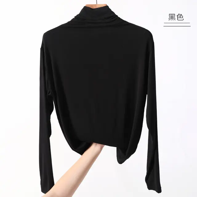 2019 fashion comfortable slim turtle neck long sleeve t shirt women