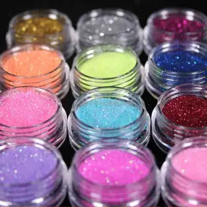 Yimart pó de glitter em caixa para unha, 12 cores acrílico uv gel dicas de decoração faça você mesmo