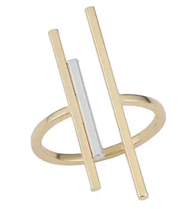 Chengfen jewelry 14k Two-Tone Gold Filled Triple Bar Ring