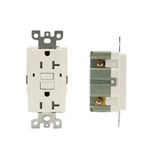 Receptáculo gfci função dupla, 20 amp/125v, branco américa padrão eua soquete