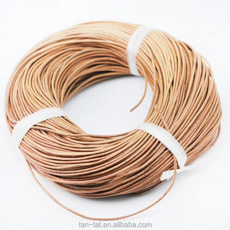 Natural Brown Leather Cord 3mm Round Leather Cord