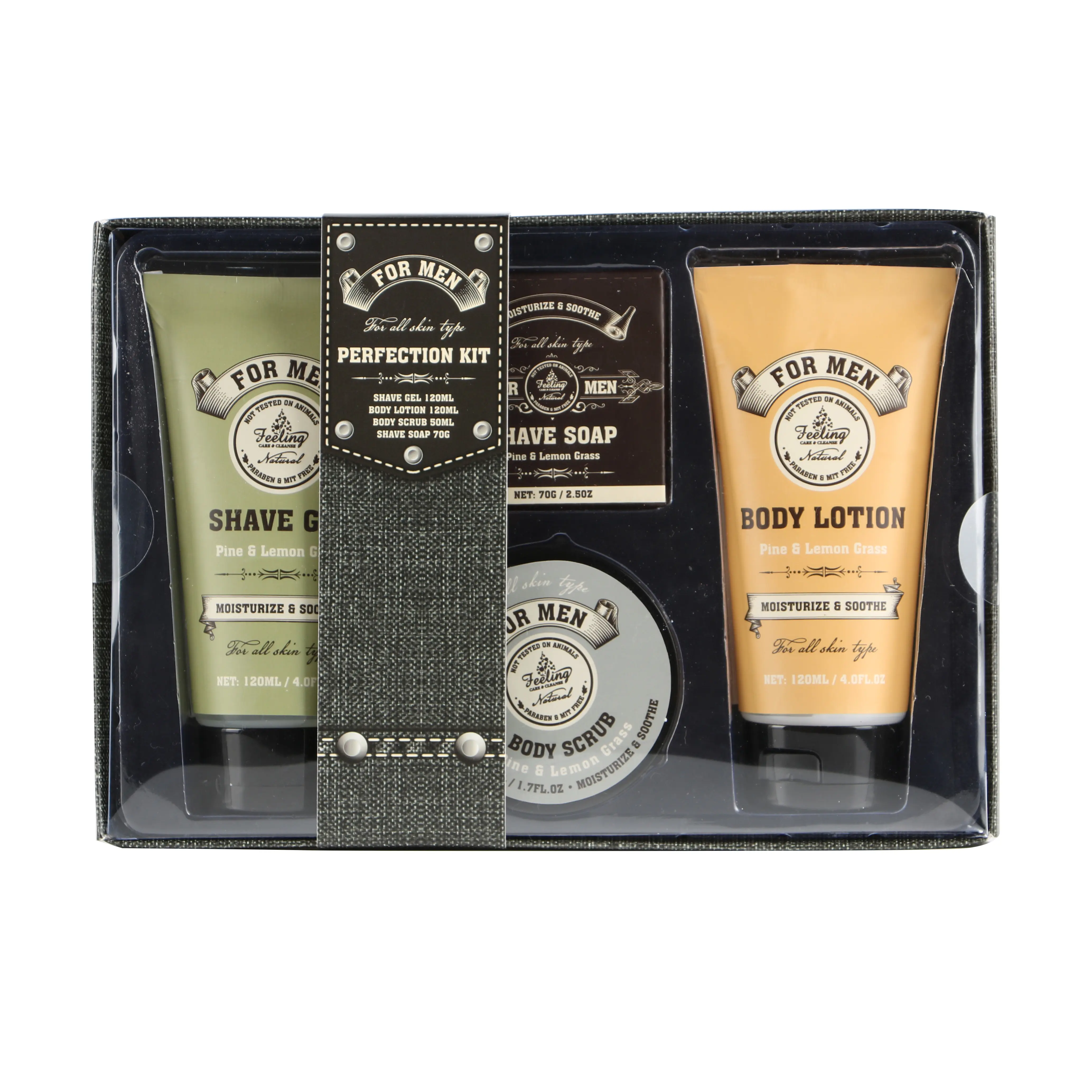 Boîte en papier OEM pour petites attentions pour les hommes, coffret cadeau de fête des pères, soins de la peau naturelle, parure aromatique, pour spa et bain