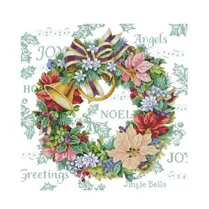 NKF Holiday Wreath Cross Stitch Aida Cloth Dome Flower Embroidery Textile & Fabric Top Quality Thicken Fabric Folk Art Exclude