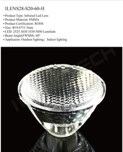 Lente Óptica de 20 mm y 60 Grados, Lente de Plástico con Cubierta de Domo y Soporte - Product Image 3