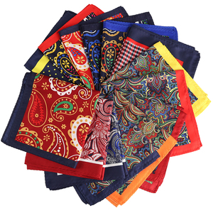 خصص منديل الجيب الخاص بك 33X33 زهرة كبيرة باندكيركيف لبدلة الرجال بيزلي دوت منقوشة مربع الجيب