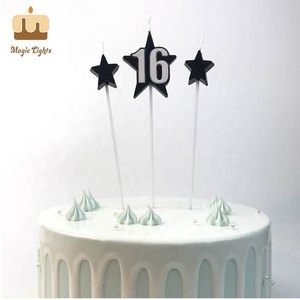 Bougie d'art en cire de paraffine Chine Star numéro <span class=keywords><strong>16</strong></span> pour gâteau d'anniversaire, faite à la main - Product Image 2