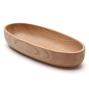 Assiettes à macarons écologiques en bois de frêne, en bois massif naturel, en forme de bateau, créatives, faites à la main, durables, pour plantes - Product Image 1