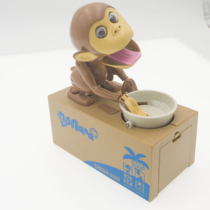 UCHOME 원숭이 저금통 전자식 배고픈 식사하는 침팬지 저금통 - Product Image 2