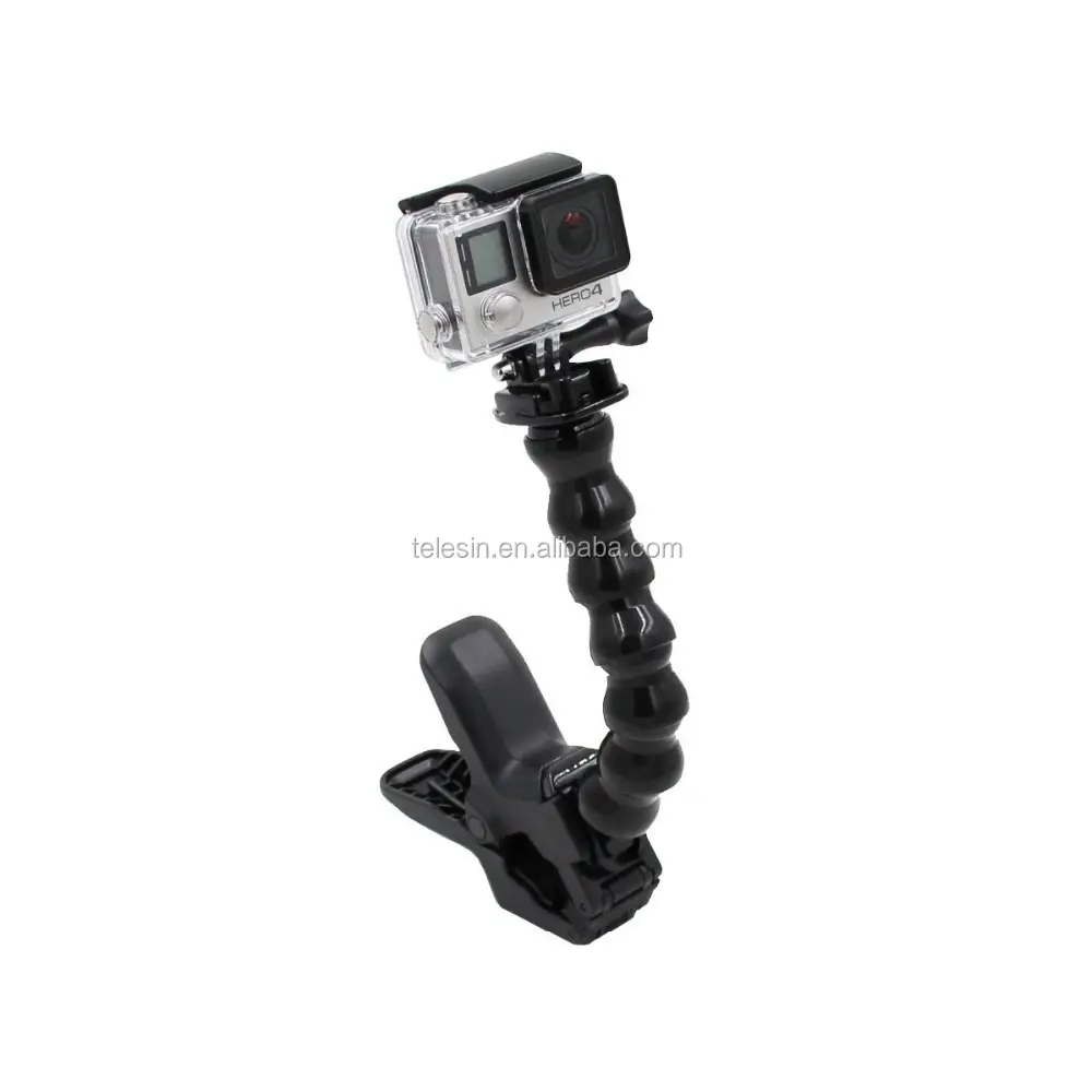 TELESIN Jaws Flex Clamp Mount with Adjustable Neck for Go Pro for Hero6 Hero 5 Hero 4 Session Xiaomi Yi 4K SJ CAM Camera