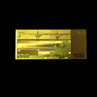 Meilleure Vente Taille Personnalisée Billets de Banque Élégants de 100 Euros Dorés à l'Or Fin