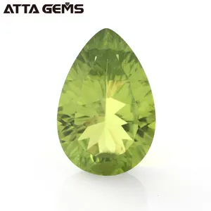 Synthetische 12*10mm Birne Cut Peridot Grün Kristall Quarz Stein