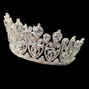 Echsio Fascino Cuore Trasparente Con Strass di Cristallo Corona Per La Regina Nuziale Diademi di Spettacolo Promenade Del Partito Del Regalo BC3676 - Product Image 6