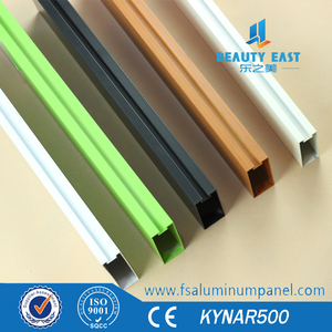 Resistente al calore 25x100mm Colore Venature del <span class=keywords><strong>legno</strong></span> di Figura di U Ufficio Falso Design del Soffitto - Product Image 1