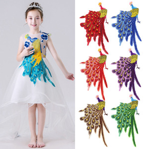 Patchs <span class=keywords><strong>à</strong></span> <span class=keywords><strong>coudre</strong></span> en forme de paon pour vêtements, mode, dentelle animale, broderie, applique, vêtements, robe, accessoire de fête, 45*24cm - Product Image 2