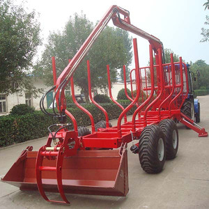 Shandong sunco ferme tracteur journaux remorque avec grue, hydraulique remorque forestière avec grappin - Product Image 1