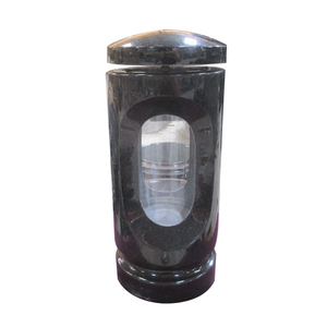 Black Red Granite Stone Grave Lantern Tombstone Memorial Vase