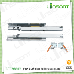 Voll auszug <span class=keywords><strong>Soft</strong></span> <span class=keywords><strong>Close</strong></span> <span class=keywords><strong>Push</strong></span> <span class=keywords><strong>Open</strong></span> Möbel Metall Schubladen führungen Under mount Style - Product Image 2