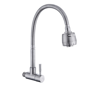 <span class=keywords><strong>HUICI</strong></span>-grifo de cocina giratorio de acero inoxidable 304, montado en la pared, 360, grifo de agua fría - Product Image 4