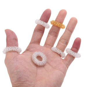 Warna Perak Jari Pijat Akupresur Sujok Cincin Massager - Product Image 1