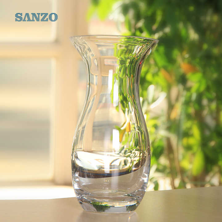 Sanzo Custom Glassware Manufacturer Rectangular clear Glass Vase for Flower Arrangements