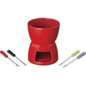 Diy Warna Merah Swiss Kecil Murah Keramik Coklat Fondue dengan Lilin
