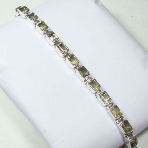 Bracelet à facettes en Citrine argent Sterling 925, 1 paire, - Product Image 1